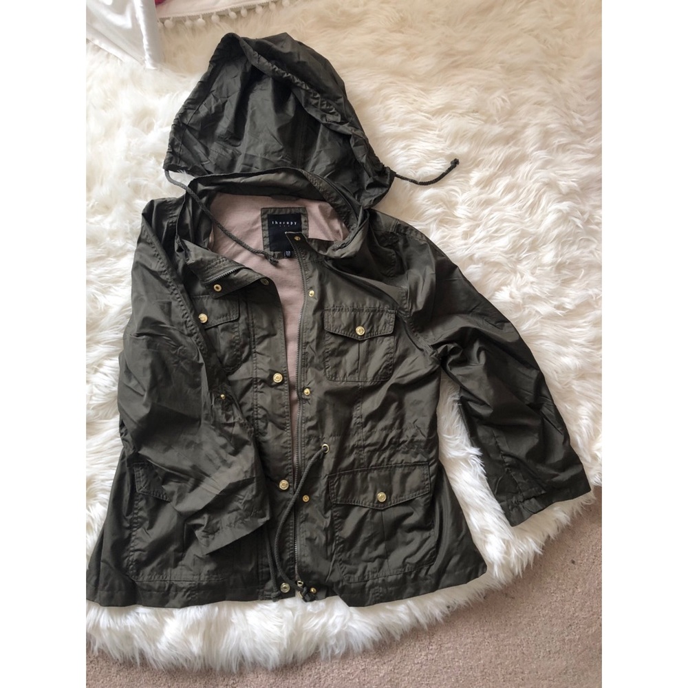 Hunter green windbreaker/raincoat